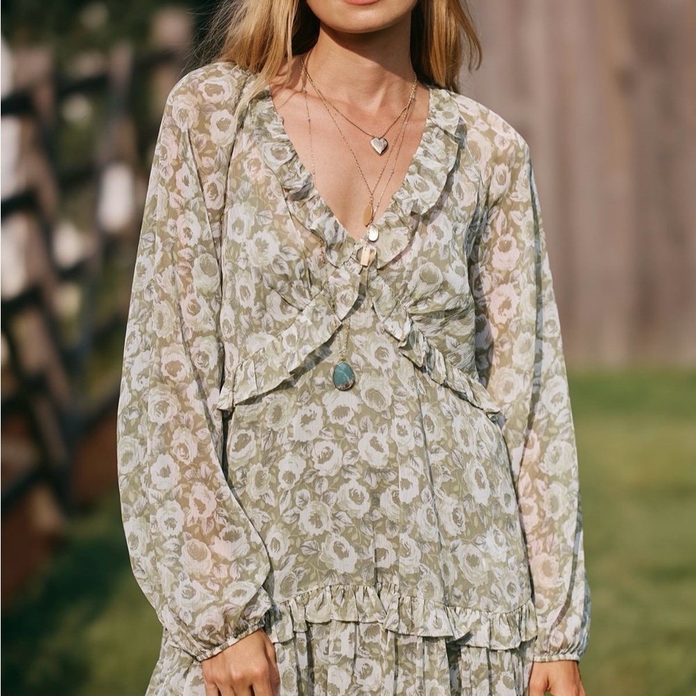 @loverlygrey × Anthropologie Puff-Sleeve
Ruffle Mini Dress